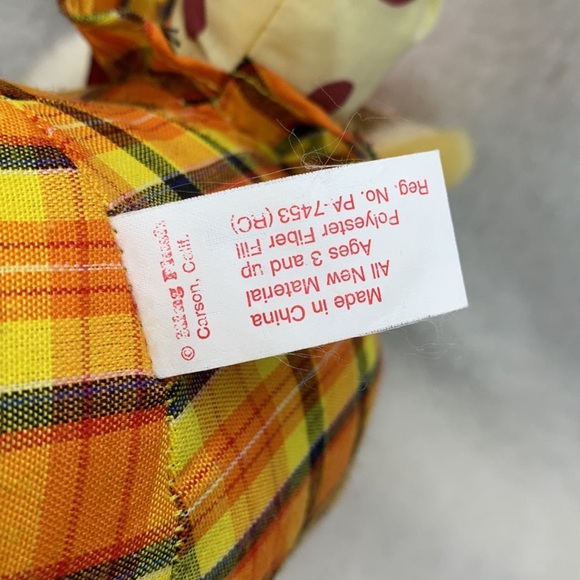 King Plush Mouse plush animal 14" 1998 plaid vintage with paper tag - Picture 9 of 12